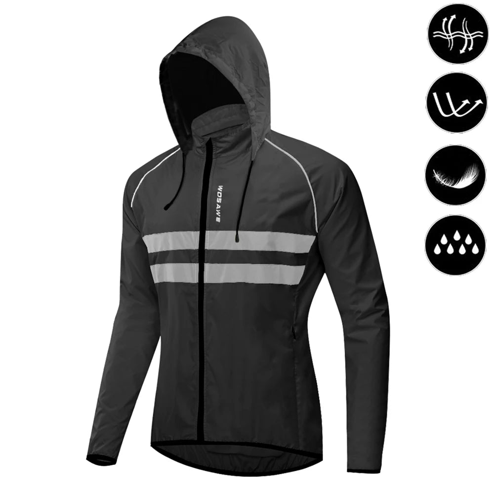 WOSAWE Men’s Packable Reflective Windproof Cycling Jacket